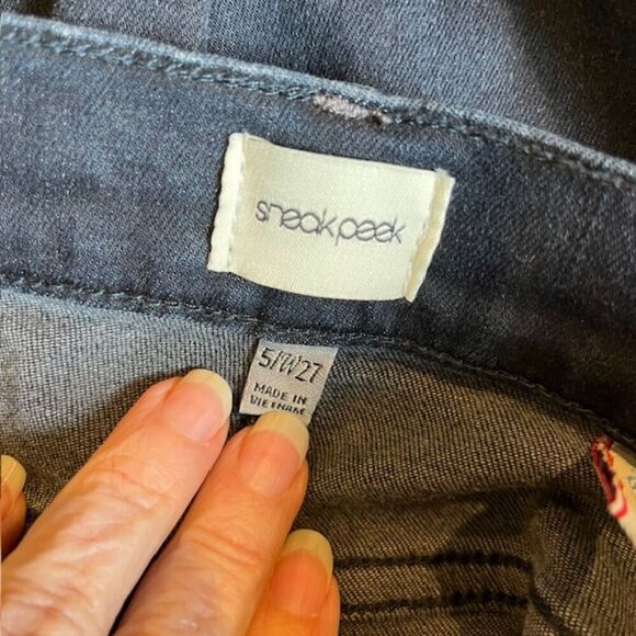 Sneak peek Women's Gold Stone Embellished Jeans Mid Rise Skinny Size 27 - Picture 10 of 13